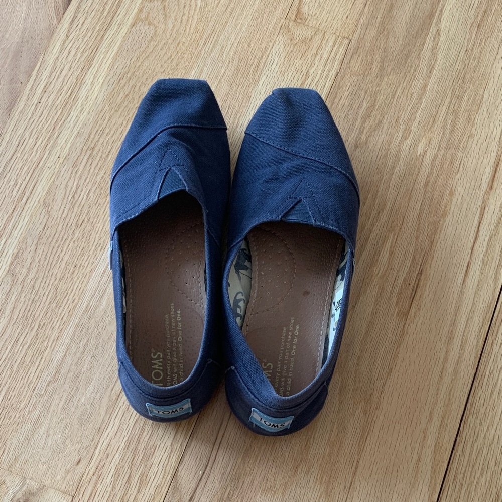 Toms Dark Blue Canvas Slip-Ons